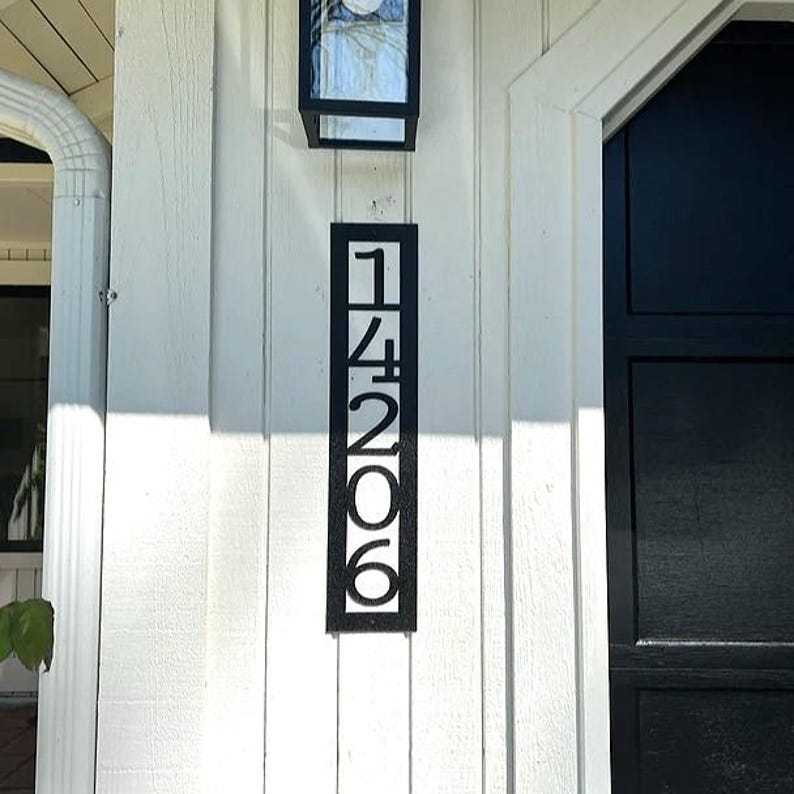 Custom Address Marker - Vertical House Number - Metal Address Sign