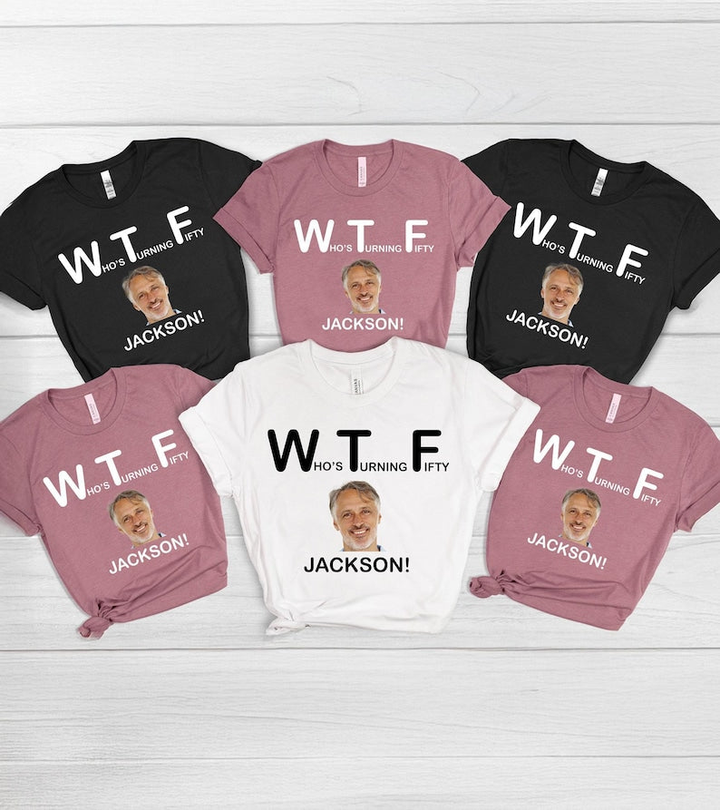 50th Birthday Group Shirts, Turning 50 Birthday Custom Face Shirt, Group T-Shirts for 50th Birthday, Personalized 50th Birthday Shirts