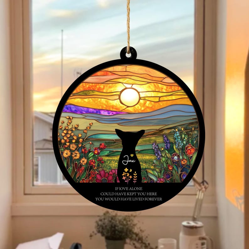 Personalized Loss Of Dog Sympathy Suncatcher, Dog Memorial Gift, Pet Memorial Suncatcher, Loss of Dog Gift, Dog Remembrance Gift