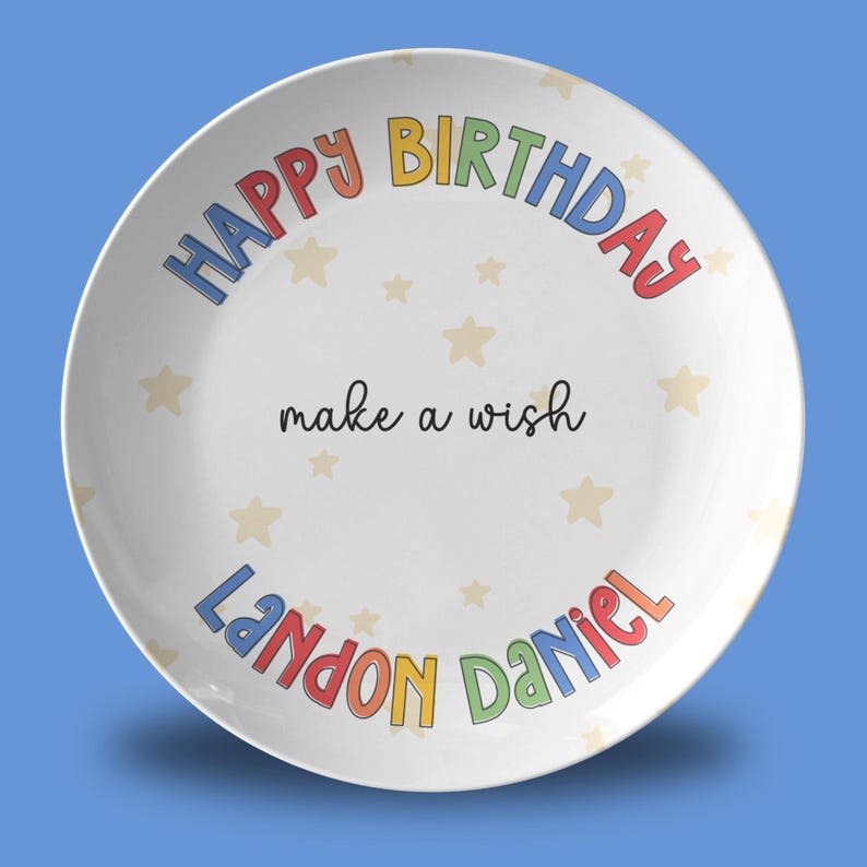 Personalized Birthday Plate for Kids Dinnerware Birthday Dinner Plate Custom Birthday Boy Plate Gift for Grandson First Birthday Gift Idea