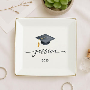 Personalized Graduation Jewelry Dish, Custom Graduation Ring Dish, Graduation Gifts, College Graduation Gifts, Class of 2026, Masters Degree