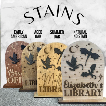 Bookshelf Decor, Bookish Accessories, Library Sign, Book Sign, Dragon Book Sign, Gift for book lover, Bookish Gift, BookTok, Romantasy