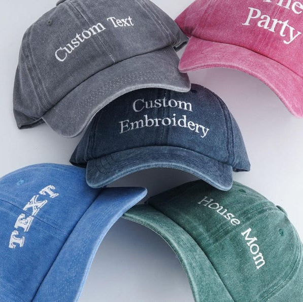 Personalized Text Hat, Custom Logo Embroidered Hat, Retro Baseball Hat, Vintage Style Trucker Hat, Fathers Day Gift, Unisex Baseball Hat.
