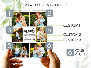 Personalized Photo Night Light Plaque, Photo Collage LED Light, Custom Photo Gifts for Mother's Day, Custom Frame, Photo Keepsake for Mom