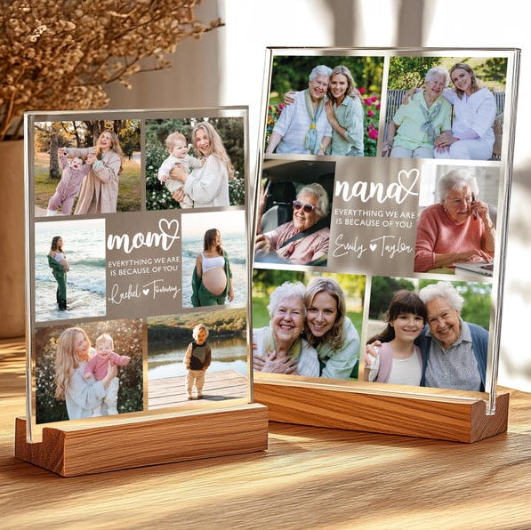Personalized Photo Night Light Plaque, Photo Collage LED Light, Custom Photo Gifts for Mother's Day, Custom Frame, Photo Keepsake for Mom