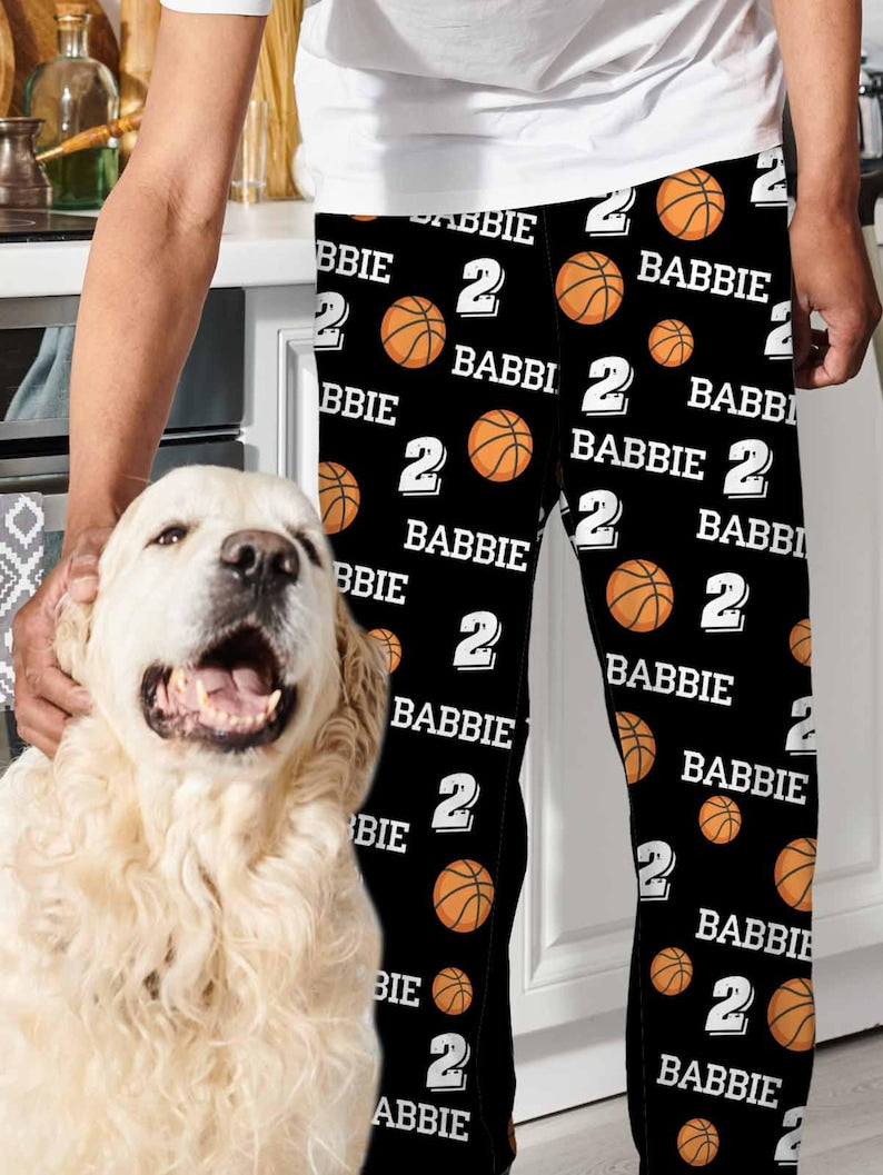 Custom Softball Pajama Pants with Name, Personalized Sport pajama Pants for Family, Team gift for softball player, Baseball/Volleyball Pants