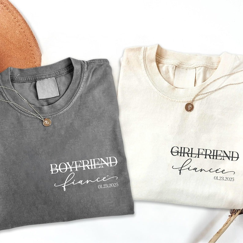 Custom Fiance and Fiancee Shirts, Engagement Shirts for Couples, Future Mr. and Mrs., Engagement Gift, Fiance Shirt, Gift for Fiancee