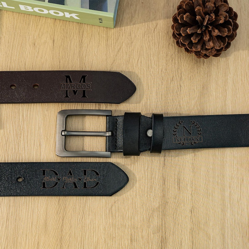 Funny Gift for Men, Custom Leather Belt for Dad, Handmade Belt Gift for Husband, Boyfriend, Anniversary Gift, Fathers Day Gift, Men's Belt