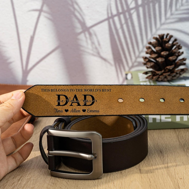 Funny Gift for Men, Custom Leather Belt for Dad, Handmade Belt Gift for Husband, Boyfriend, Anniversary Gift, Fathers Day Gift, Men's Belt