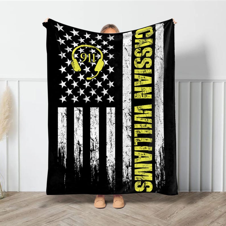 Custom Dispatcher Blanket, 911 Dispatcher Gift, 911 Emergency Gift, Dispatcher Nurse Gift, First Responder Operator, Law Enforcement Officer