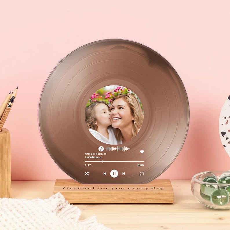 Custom Vinyl Record Gift for Mom - Mom Acrylic Plaque - Music Art Gift for Mom - Mothers Day Gift - Present for Mother - Gift from Daughter