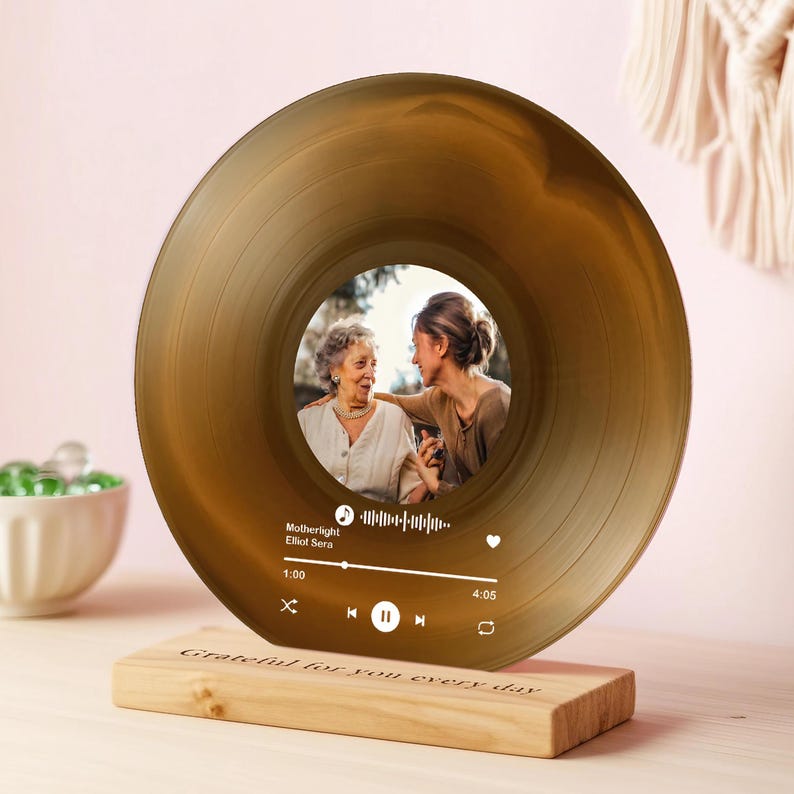 Custom Vinyl Record Gift for Mom - Mom Acrylic Plaque - Music Art Gift for Mom - Mothers Day Gift - Present for Mother - Gift from Daughter