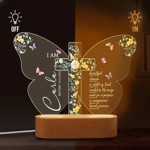 Personalized Baptism Night Light, Baby Name Night Light, Baptism or Dedication Gift for Baby Girl or Boy, Christening Keepsake,Nursery Decor