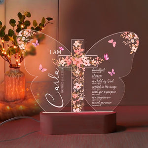 Personalized Baptism Night Light, Baby Name Night Light, Baptism or Dedication Gift for Baby Girl or Boy, Christening Keepsake,Nursery Decor