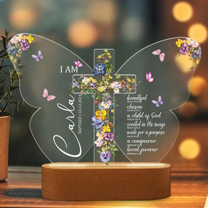 Personalized Baptism Night Light, Baby Name Night Light, Baptism or Dedication Gift for Baby Girl or Boy, Christening Keepsake,Nursery Decor