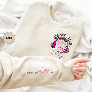 Custom Dispatcher Sweatshirt, 911 Dispatcher Crewneck, Personalized 911 Operator Gift, Dispatcher Gift, 911 Communications Sweatshirt