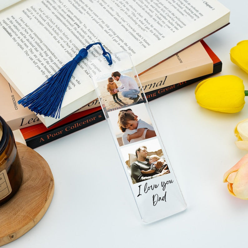 Personalised Mom Photo Bookmark, Custom Mother Photo Collage Acrylic Bookmarks, Mother's Day Gift, Bookmark With Tassel, Mum Nana Birthday Gifts