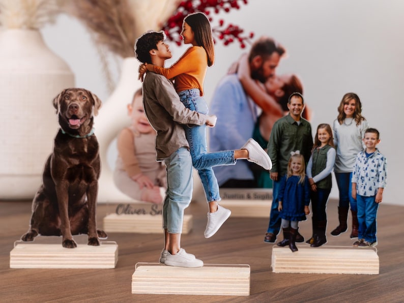 Photo Statuette, Custom Photo Gifts, Christmas Gifts for Him, Her, Portrait Gift, Acrylic Photo Cutouts, Boyfriend Gift