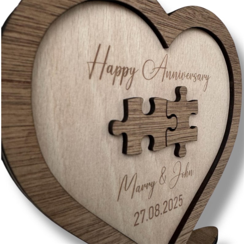 5th Wedding Wood Anniversary Card Jigsaw PuzzlesKeepsake PERSONALISED Gifts Husband Wife 5 Years Couple Gift for Her Him Wooden Custom Valen