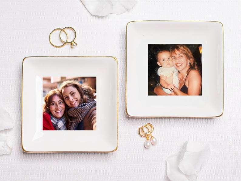 Photo Gifts for Mom Wedding Day, Birthday Gift for Mom Photo Gift, Mom Jewelry Dish, Photo Trinket Dish, Mother of the Bride Photo Gifts