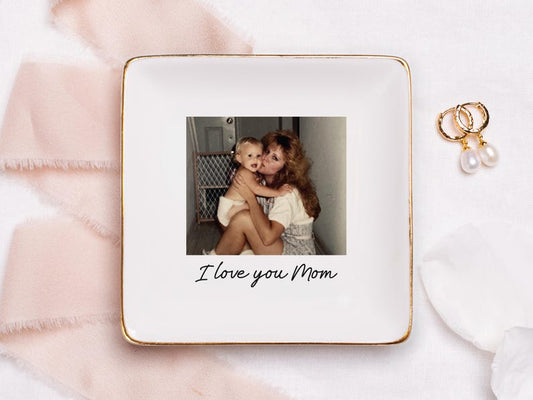 Photo Gifts for Mom Wedding Day, Birthday Gift for Mom Photo Gift, Mom Jewelry Dish, Photo Trinket Dish, Mother of the Bride Photo Gifts