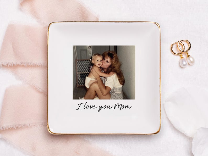 Photo Gifts for Mom Wedding Day, Birthday Gift for Mom Photo Gift, Mom Jewelry Dish, Photo Trinket Dish, Mother of the Bride Photo Gifts