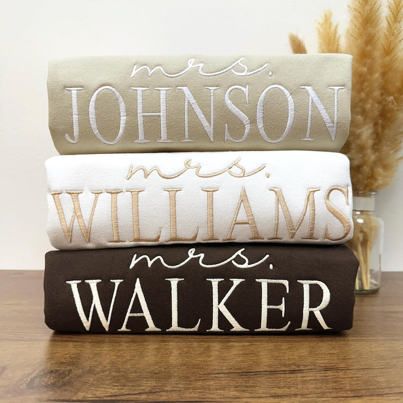 Custom Future Mrs. Embroidered Sweatshirt, Date On Sleeve, I Said Yes Sweater, Fiancee Hoodie, Gift For Bride, Personalized Engagement Gift il_794xN.6800136667_tfy3.jpg