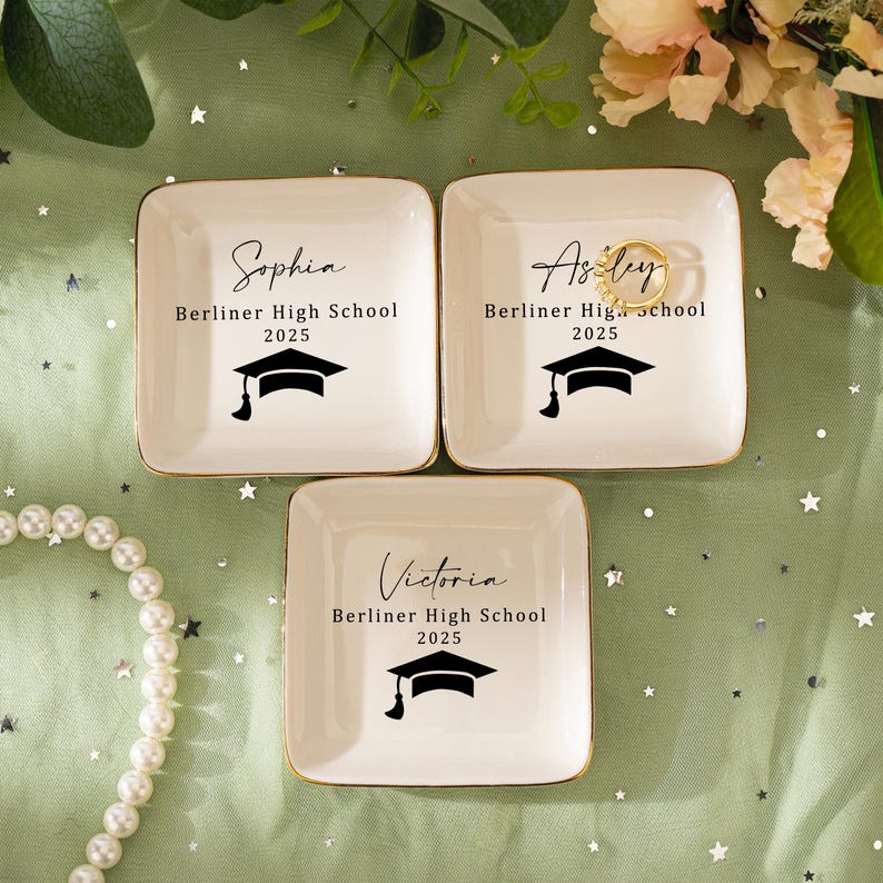 Personalized Graduation Jewelry Dish,College Graduation Gift,Daughter Grad Gift,Class of 2025 Gifts,High School Gifts,Graduation Gift