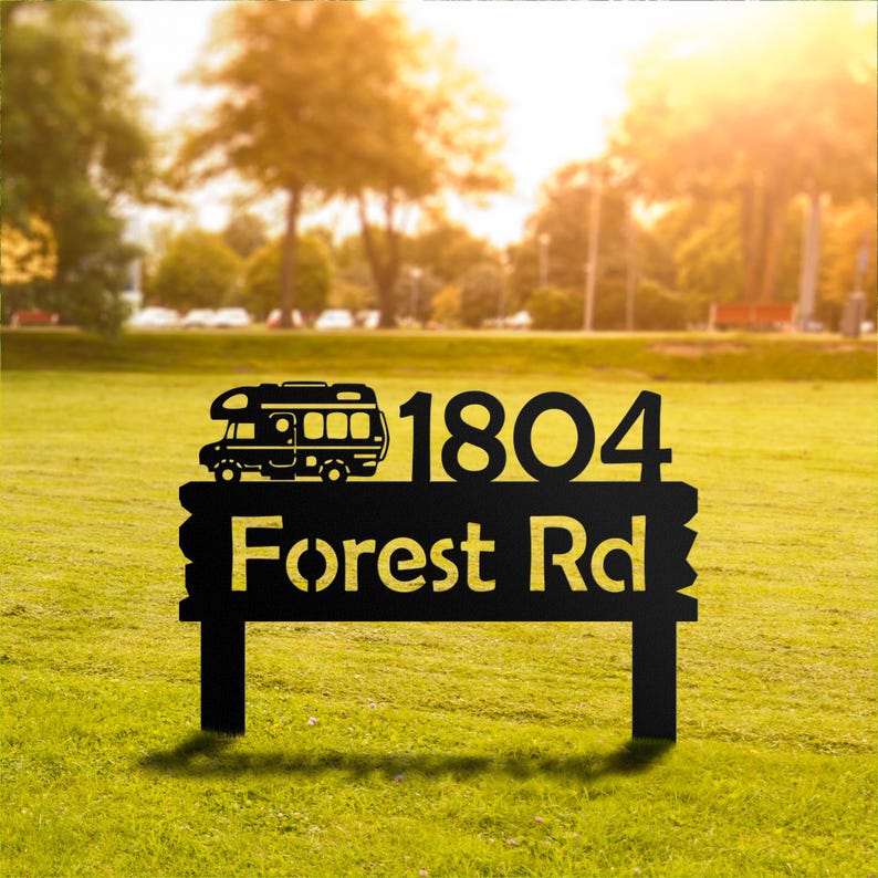 Custom Metal Address Yard Sign with House Number, Personalized Lawn Address Stake, Custom Address Sign, Outdoor Home Marker, Garden Sign
