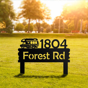 Custom Metal Address Yard Sign with House Number, Personalized Lawn Address Stake, Custom Address Sign, Outdoor Home Marker, Garden Sign