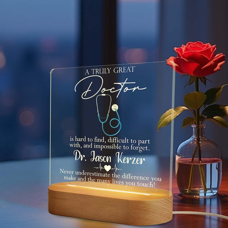 Personalized Custom Acrylic Plaque, Doctor Mom Gift, Appreciation Gift, Graduation Gift, Farewell Gift, Best Doctor Ever, Thank You Gifts