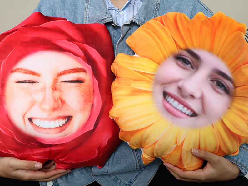 Custom birthday flower pillow, december birthday flower, custom face pillow, fun gifts, birthday gifts, custom pillow, unique gift