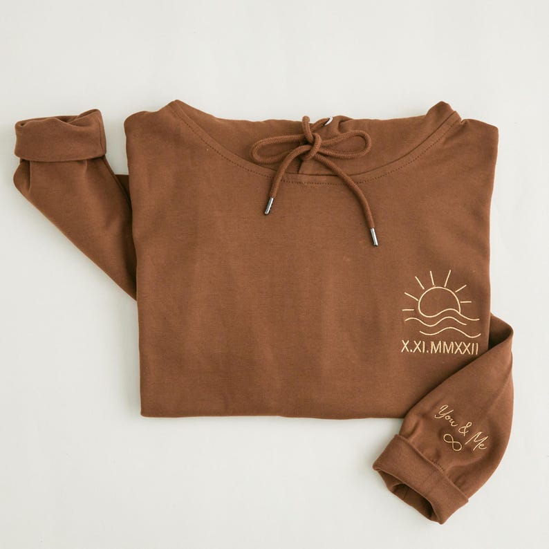 Personalized Couple Hoodie - Sweatshirt, Sun & Moon Embroidery, Custom Roman Numerals Sweatshirt, His and Hers Outfit, Wedding Gift, Anniversary Hoodie il_794xN.6800948863_9wq1.jpg