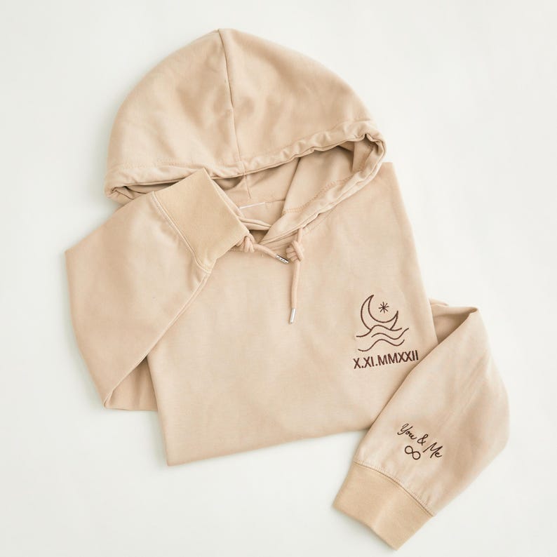 Personalized Couple Hoodie - Sweatshirt, Sun & Moon Embroidery, Custom Roman Numerals Sweatshirt, His and Hers Outfit, Wedding Gift, Anniversary Hoodie il_794xN.6800956029_tehr.jpg