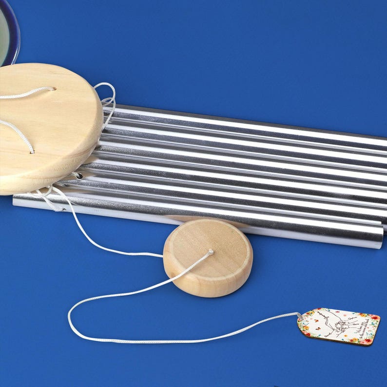 Custom First Mom Now Grandma Birth Month Flowers Wind Chimes, Grandma Wind Chimes Gift From Grandkids, Mothers Day Gift, Birthday Mom Gift