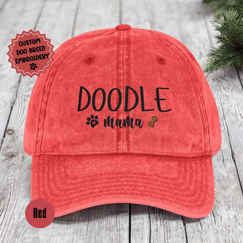Embroidered Custom Dog Breed Mom/Dad Vintage Cap, Personalized Baseball Cap For Dog Owner, Dog Owner Hat, Gift for Dog Owners Custom Pet cap