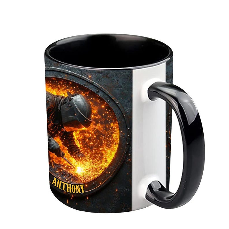 Gift For Welder Man Personalized Welder Accent Mug, Welder Gift for Welding Graduation, Super Cool Welder Mug, Custom Gifts