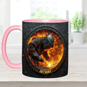 Gift For Welder Man Personalized Welder Accent Mug, Welder Gift for Welding Graduation, Super Cool Welder Mug, Custom Gifts 2025