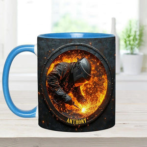 Gift For Welder Man Personalized Welder Accent Mug, Welder Gift for Welding Graduation, Super Cool Welder Mug, Custom Gifts