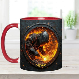 Gift For Welder Man Personalized Welder Accent Mug, Welder Gift for Welding Graduation, Super Cool Welder Mug, Custom Gifts 2025