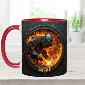 Gift For Welder Man Personalized Welder Accent Mug, Welder Gift for Welding Graduation, Super Cool Welder Mug, Custom Gifts