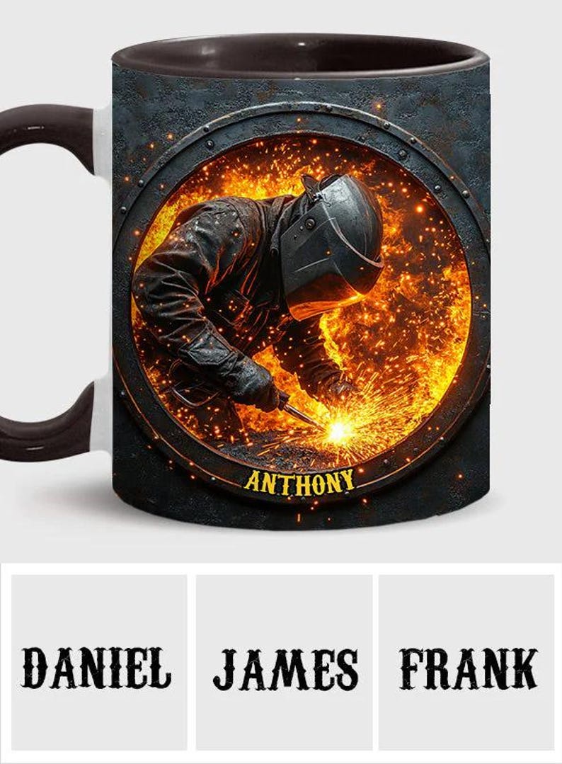 Gift For Welder Man Personalized Welder Accent Mug, Welder Gift for Welding Graduation, Super Cool Welder Mug, Custom Gifts