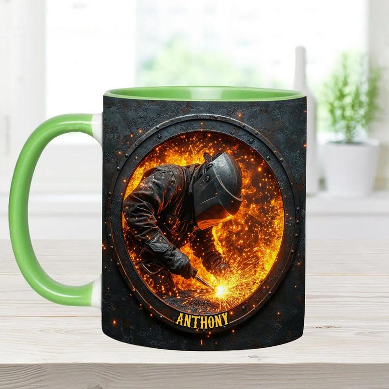 Gift For Welder Man Personalized Welder Accent Mug, Welder Gift for Welding Graduation, Super Cool Welder Mug, Custom Gifts