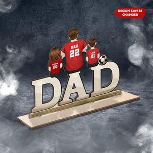 Customized Wooden Plaque, Birthday, Father's Day Gift For Soccer Dad Granpa Husband, Soccer Lover, Soccer Player, Soccer Dad and Kids Print