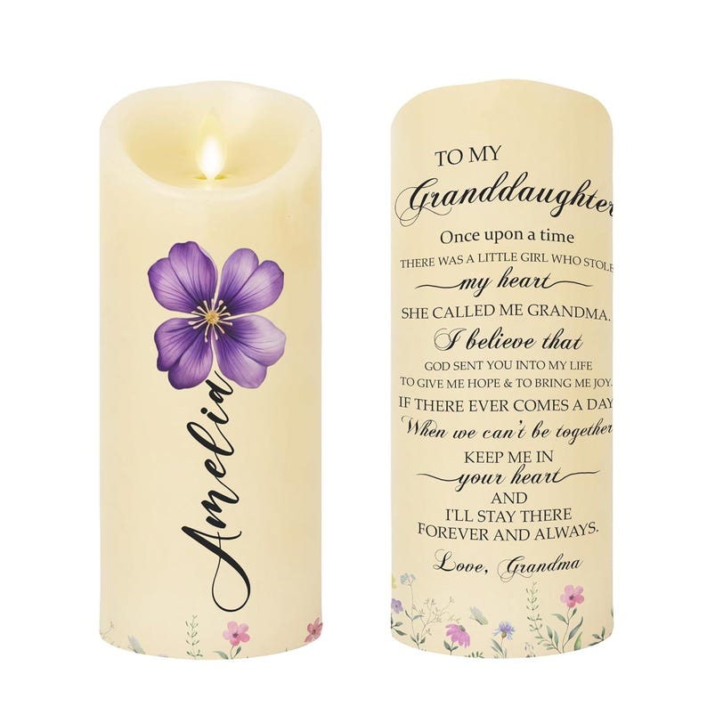 Custom LED Daughter Granddaughter Candle, Granddaughter Candle, Remember Whose Granddaughter You Are Candle, Appreciation Thank You Gifts