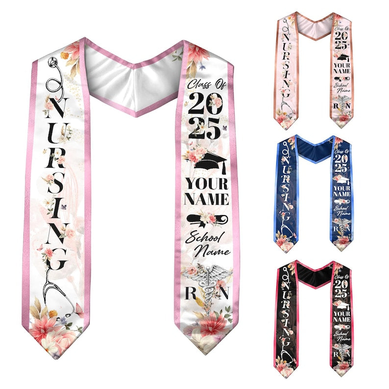 Customized Nursing Stole, Nursing Graduation Stole, RN Stole Nursing Stole Graduation 2025, Nursing Graduation, Nursing Stole Graduate 2025