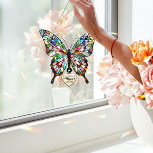 Holographic Butterfly Suncatcher: Memorial Gift for Mom
