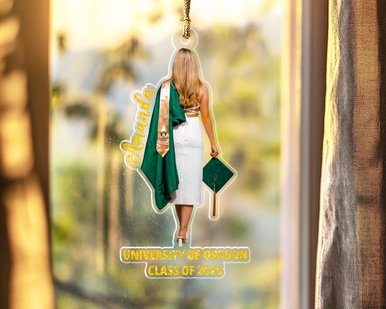 Custom Graduation Photo Ornament, Class of 2025 Ornament, High School Graduation Gift For Daughter, College Graduated Gift, Gift For Her