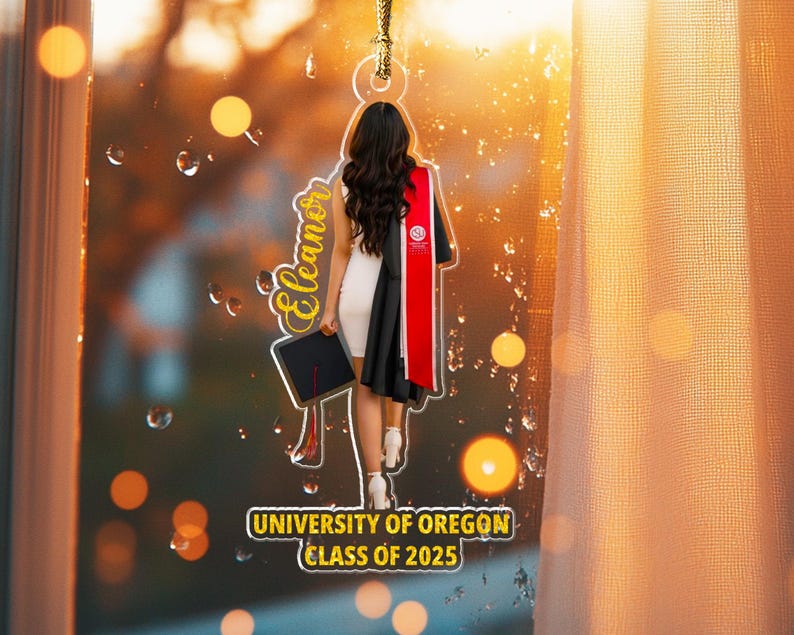 Custom Graduation Photo Ornament, Class of 2025 Ornament, High School Graduation Gift For Daughter, College Graduated Gift, Gift For Her
