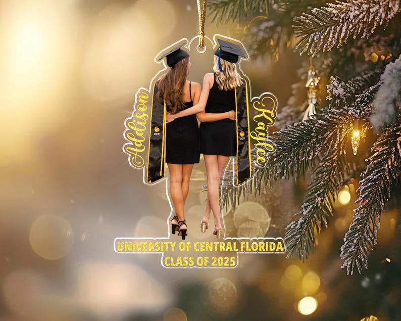 Custom Graduation Photo Ornament, Class of 2025 Ornament, High School Graduation Gift For Daughter, College Graduated Gift, Gift For Her